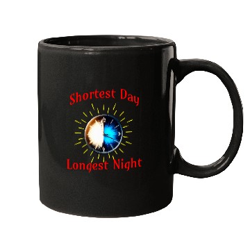 Discover Winter Solstice Equinox ClockCelestial Night Day Balance Mugs