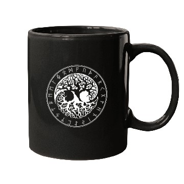 Discover Yggdrasil Ying Yang Sacred Tree Viking Symbol Mugs