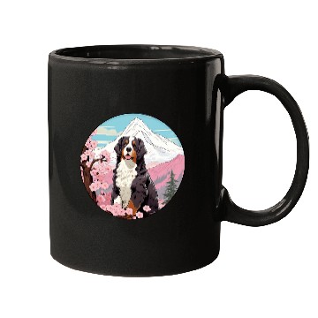 Discover Bernese Mountain Dog Mount Fuji Funny Japan Mugs