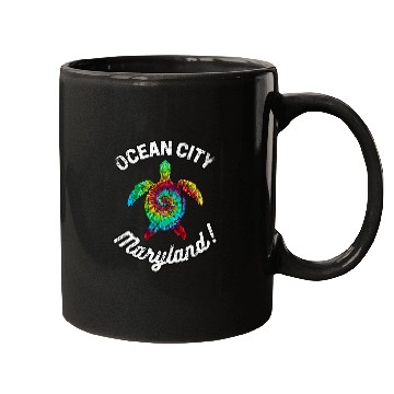 Discover Turtle Pet Ocean City Maryland Tie Dye Boho Turtle Turtles Distressed Mugs