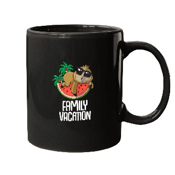 Discover Sloth Pet chilling on melon Family Vacation Mugs