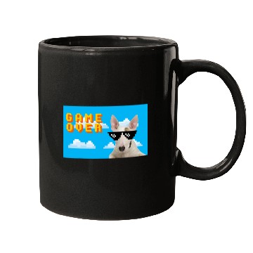 Discover 8Bit Game Over Bull Terrier Mugs