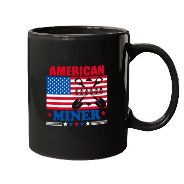 Discover American Coal Miner Patriotic USA Flag Underground Mining Mugs