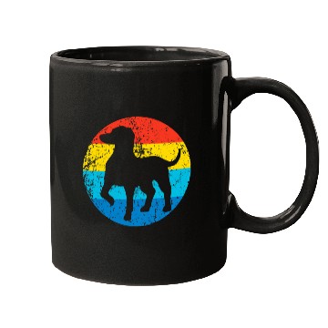 Discover German Shorthaired Pointer Dog Breed Silhouette Retro 1970s Mugs