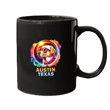 Discover Austin Texas Total Solar Eclipse 2024 Labrador Retriever Dog Mugs
