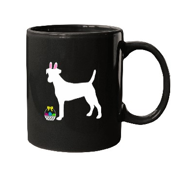 Discover Fox Terrier Easter Bunny Dog Silhouette Mugs