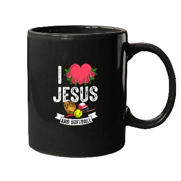 Discover I love Jesus and Softball Coachs Themed Outfit Player God Mugs