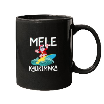 Discover Surf Life Mele Kalikimaka Hawaiian Christmas Hawaii Santa Surfing Mugs