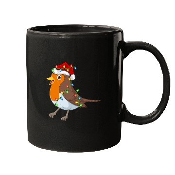 Discover Robin Bird Lover xmass Santa Hat Robin Christmas Mugs