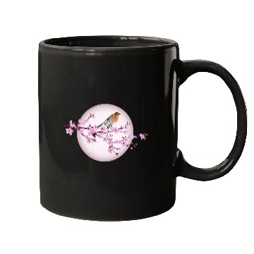 Discover Robin enjoys cherry blossom Mugs