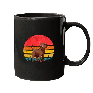 Discover Chocolate Labrador Sunset Retro Dog vintages Design Mom Dad Mugs