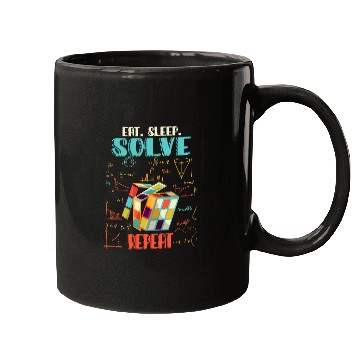Discover Eat Sleep Solve Repeat Math Speed Cubing Genie Cube 214 Mugs