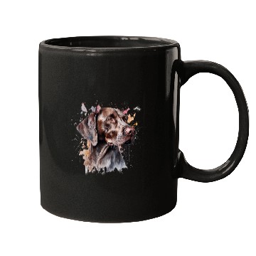 Discover Colorful German Shorthaired Pointer watercolor art Mugs