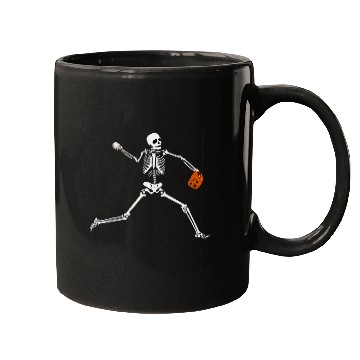 Discover Baseball Skeletons Halloween Baseball Pitcher Mugs