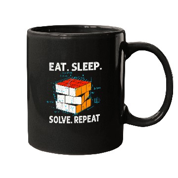 Discover Eat Sleep Solve Repeat Math Speed Cubing Genie Cube 219 Mugs