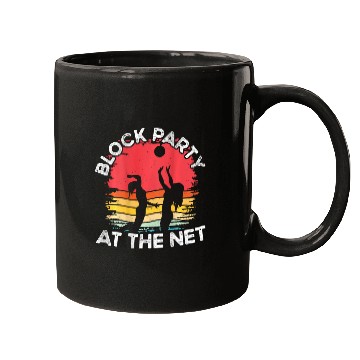Discover Block Party At The Net Backprint Volleyball Coach Mugs