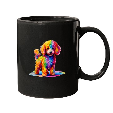 Discover Colorful Cute Funny Rainbow Dog Poodle Mugs
