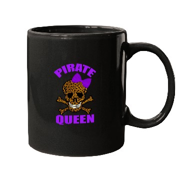 Discover Leopard Print Purple Bow Pirate Queen Skull And Crossbones Mugs