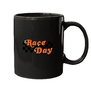Discover Race Day Checkered Flag Racing Driver Cheer Mama Mugs