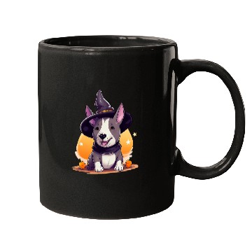 Discover Bull terrier halloween dog witch Mugs