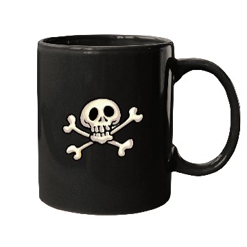 Discover Funny Cartoon Skull and Crossbones Mugs