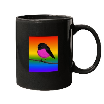 Discover Rose Robin Rainbow Bird Birdlover Birdwatcher Diversity Mugs
