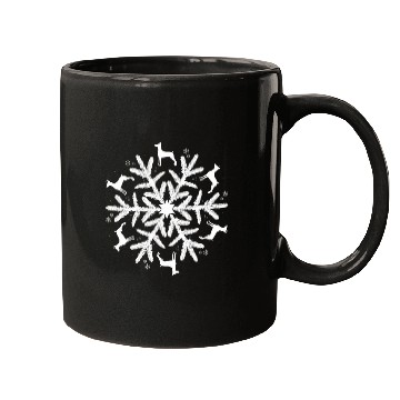 Discover German Pinscher Christmas Snowflake Pattern Mugs