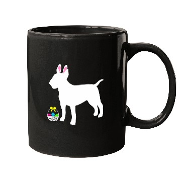 Discover Bull Terrier Easter Bunny Dog Silhouette Mugs