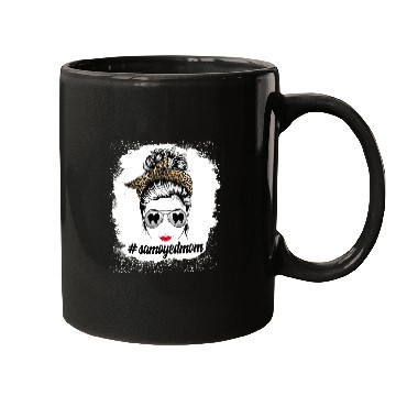 Discover Dog Samoyed Mom Bleached Messy Bun Leopard Women Pet Lover Mugs