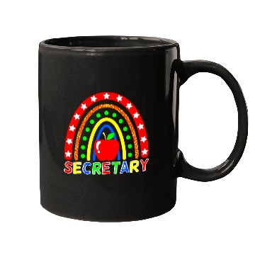 Discover Secretary Boho Rainbow Funny Back To School Mugs