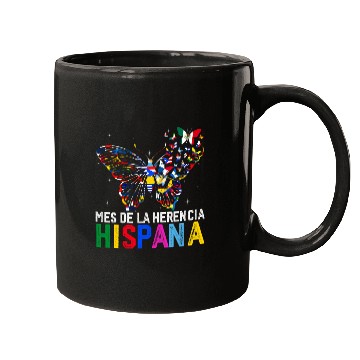 Discover Mes De La Herencia Hispana Butterfly Latinx Countries Flag Mugs