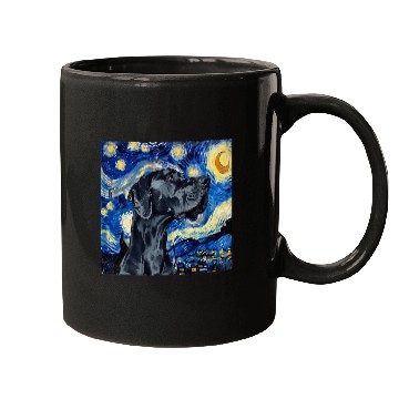 Discover Great Dane Dog Van Gogh Style Starry Night Mugs