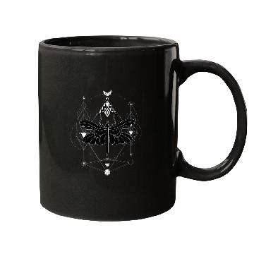Discover Minimalist Insect Celestial Dragonfly Sacred Geometry Symbol 21 Mugs