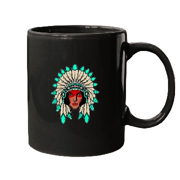 Discover Indian Native American Warrior Woman With Headdress Mugs