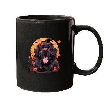 Discover Hilarious Newfoundland Dog Halloween Pumpkin Fun Mugs