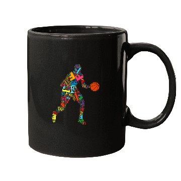 Discover Basketball Player Name Initial Monogram Custom Letter F Mugs