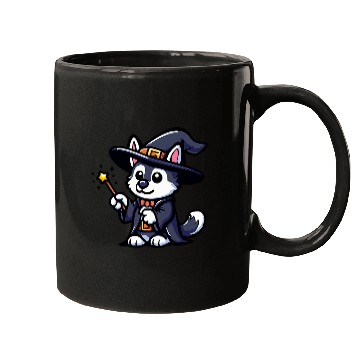 Discover Husky Wizard Funny Dog Magic Mugs