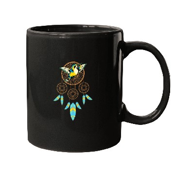 Discover Indigenous Boho Hummingbird Native American Dreamcatcher Mugs