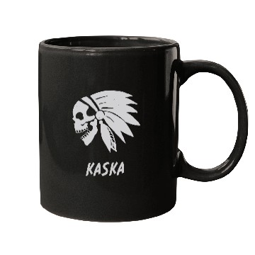 Discover Kaska Native American Indian Born Freedom Evil Skull Mugs
