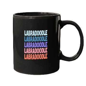 Discover Funny Modern Repeated Text Design Labradoodle Mugs