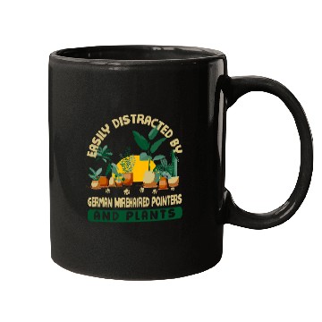 Discover Easily Distracted by German Wirehaired Pointers and Plants 2 Mugs