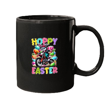 Discover Kids Hoppy Easter Motorcycle Kids Funny Easter Egg Hunt Dirt Bike Mugs