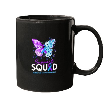 Discover Support Squad Butterfly Purple Ribbon Rheumatoid Arthritis Mugs