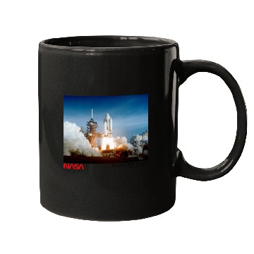 Discover Lacrosse Gift NASA Space Shuttle Columbia Launch Worm Logo Mugs