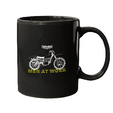 Discover Men At Work Motocross Enduro Motorcycle Tee Mugs