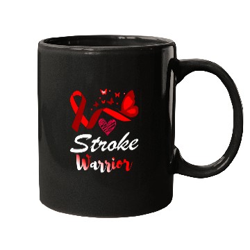 Discover Stroke Warrior Butterfly Red Ribbon Support Mugs