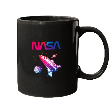 Discover Lacrosse Gift NASA Space Shuttle Saturn Planet Worm Logo Mugs