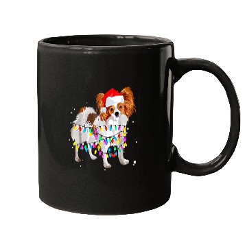 Discover cute papillon christmas light dog xmass tree Mugs