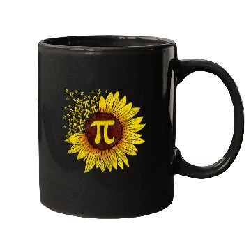 Discover Sunflower Math Nerd Teacher   Pi Symbol T   Pi Day Mugs