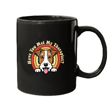 Discover Emotional Support Therapy Dog Wire Fox Terrier Breed Retro Mugs